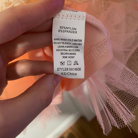 Windsor Pink Lace Strapless Dress - Picture 12 of 13